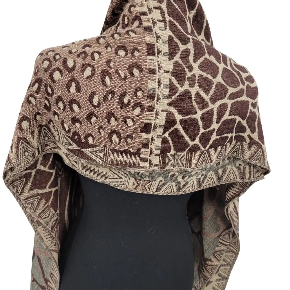 Collection eighteen animal print brown long scarf